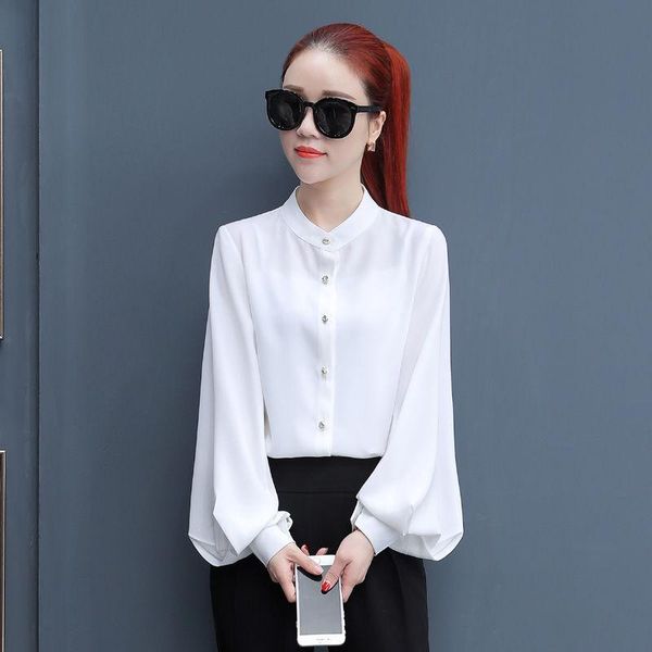 women's blouses & shirts 2021 spring autumn women elegant solid single breasted office ladies o-neck chiffon lantern long sleeve m182, White
women's blouses & shirts 2021 spring autumn women elegant solid single breasted office ladies o-neck chiffon lantern long sleeve m182, White