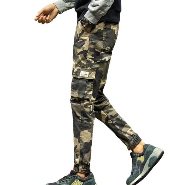 men casual camouflage ankle-tied multi-pockets cotton sport ninth pants trousers men's, Black
men casual camouflage ankle-tied multi-pockets cotton sport ninth pants trousers men's, Black