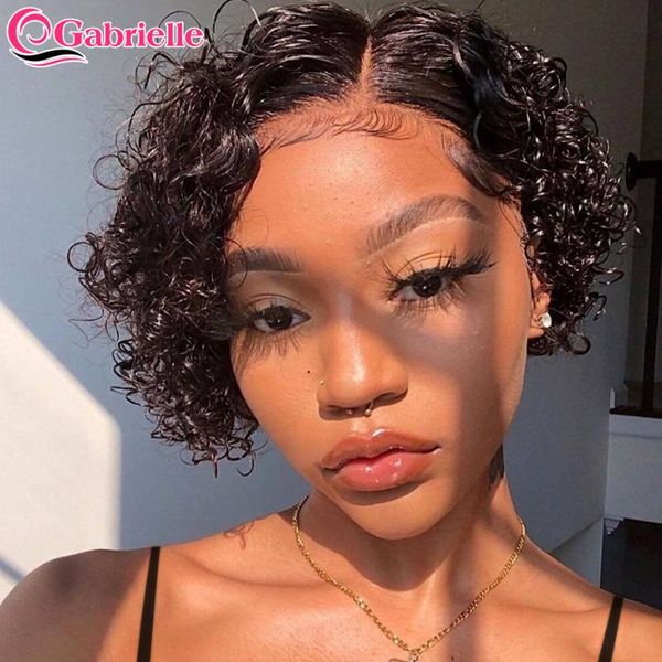 hair bulks gabrielle short pixie cut human brazilian curly transparent lace for women size part natural color, Black
hair bulks gabrielle short pixie cut human brazilian curly transparent lace for women size part natural color, Black