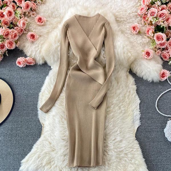 casual dresses knitted rib maxi dress korean clothing elegant solid black a line long sleeve bodycon robe pullover ladies vestidos, Black;gray
casual dresses knitted rib maxi dress korean clothing elegant solid black a line long sleeve bodycon robe pullover ladies vestidos, Black;gray