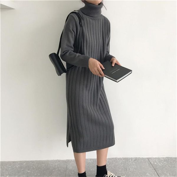 casual dresses mazefeng 2021 autumn winter women turtleneck split knitted thicken straight midi femininas dress, Black;gray
casual dresses mazefeng 2021 autumn winter women turtleneck split knitted thicken straight midi femininas dress, Black;gray