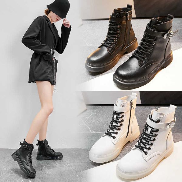spring and winter flat bottom leather martin boots women's 2021 british style versatile black side zipper short
spring and winter flat bottom leather martin boots women's 2021 british style versatile black side zipper short