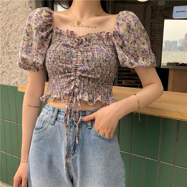 wome 2021 fashion floral print drawstring tied crop summer puff sleeve off shoulder short t shirt korean clothes women's t-shirt, White
wome 2021 fashion floral print drawstring tied crop summer puff sleeve off shoulder short t shirt korean clothes women's t-shirt, White