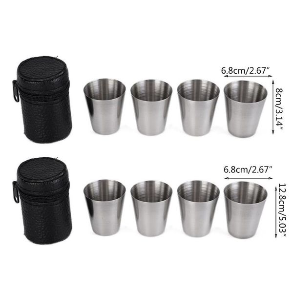 cups & saucers 4pcs 70/160ml outdoor camping tableware travel stainless steel beer wine cup drinking whiskey mugs pu leather bag
cups & saucers 4pcs 70/160ml outdoor camping tableware travel stainless steel beer wine cup drinking whiskey mugs pu leather bag