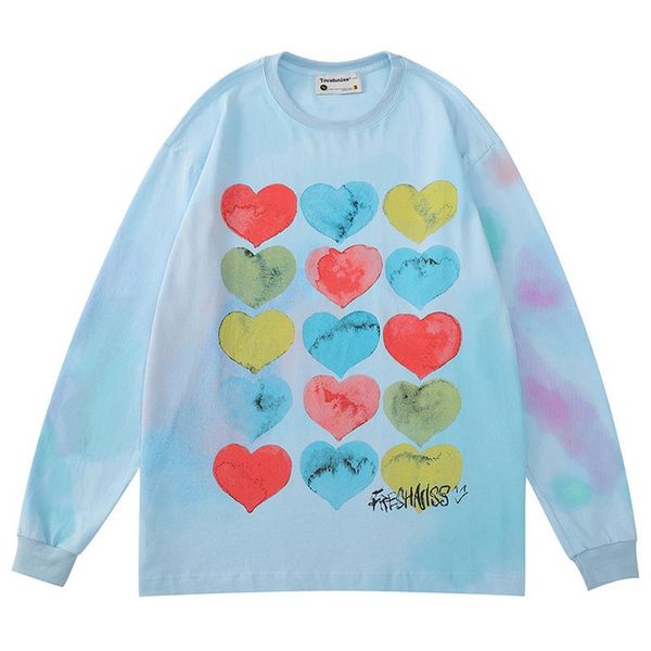 men's hoodies & sweatshirts mens painting heart print harajuku hip hop tshirt 100%cotton long sleeve pullover womens tshirts streetwear, Black
men's hoodies & sweatshirts mens painting heart print harajuku hip hop tshirt 100%cotton long sleeve pullover womens tshirts streetwear, Black