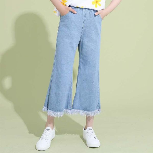 girls denim wide-leg pants 2021 children's clothing summer big tassel solid color girl loose jeans, Blue
girls denim wide-leg pants 2021 children's clothing summer big tassel solid color girl loose jeans, Blue