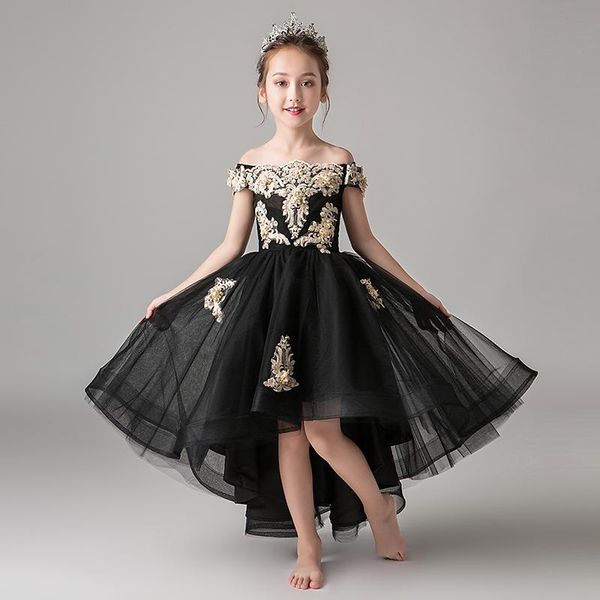girl's dresses luxury black embroidery flower girl off the shoulder kids formal dress lace up short front long back princess b295, Red;yellow
girl's dresses luxury black embroidery flower girl off the shoulder kids formal dress lace up short front long back princess b295, Red;yellow