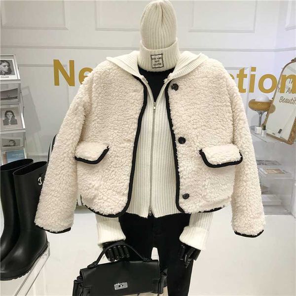 women's fur & faux thick slouchy round neck lamb hair women autumn/winter loose color contrast edge plush nw62, Black
women's fur & faux thick slouchy round neck lamb hair women autumn/winter loose color contrast edge plush nw62, Black