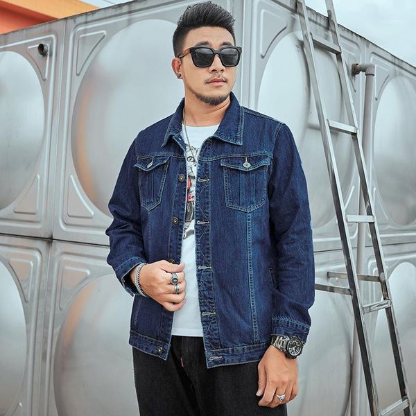 men's jackets autumn spring and loose stretch jeans coat plus fat size large slim, Black;brown
men's jackets autumn spring and loose stretch jeans coat plus fat size large slim, Black;brown