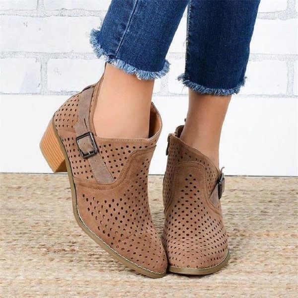 boots women ankle mid heels platform hollow out ladies shoes spring autumn low buckle strap vintage, Black
boots women ankle mid heels platform hollow out ladies shoes spring autumn low buckle strap vintage, Black