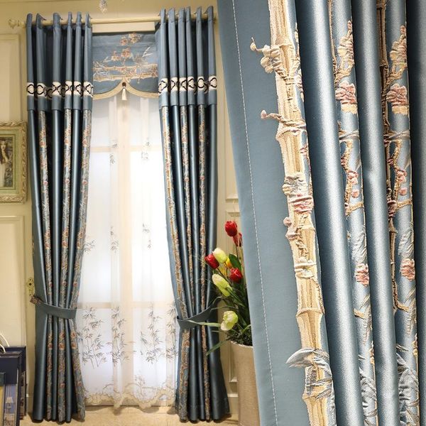 french window bedroom room thickened finished curtain cloth gauze luxury american style blue & drapes
french window bedroom room thickened finished curtain cloth gauze luxury american style blue & drapes