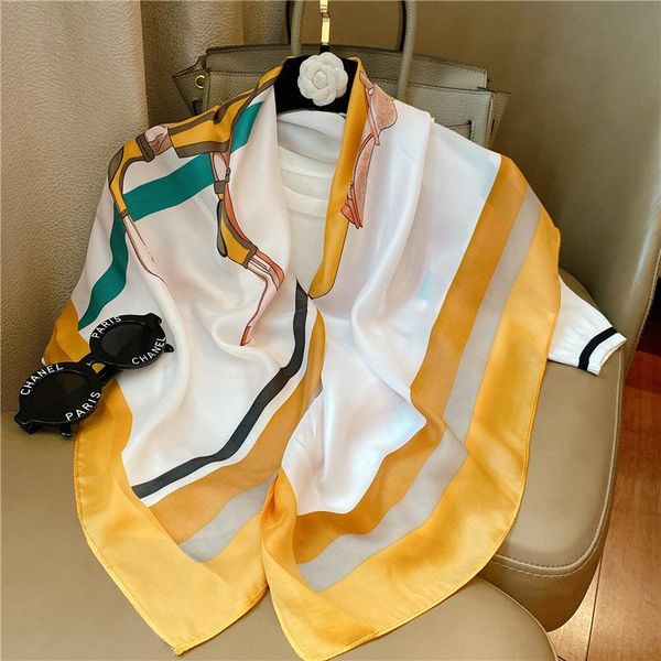 scarves 2021 designer spring women silk square scarf fashion printed lady shawls femme hijab 90*90cm, Blue;gray
scarves 2021 designer spring women silk square scarf fashion printed lady shawls femme hijab 90*90cm, Blue;gray