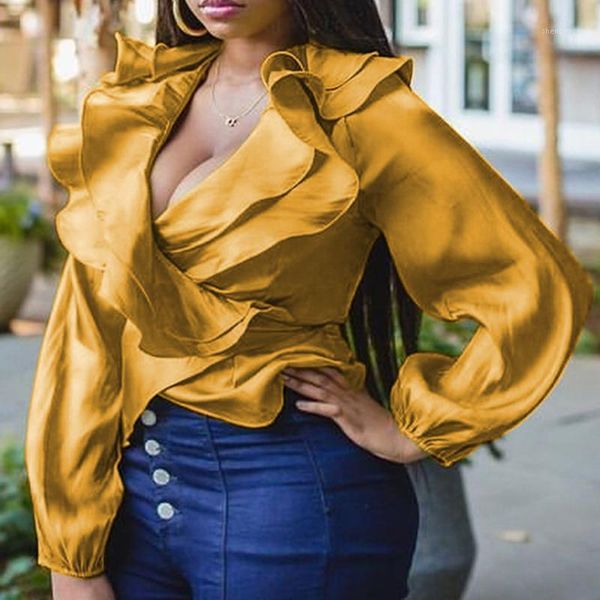women's blouses & shirts deep v-neck puff sleeve ruffle loose solid yellow blouse female 2021 green chic blousa autumn, White
women's blouses & shirts deep v-neck puff sleeve ruffle loose solid yellow blouse female 2021 green chic blousa autumn, White