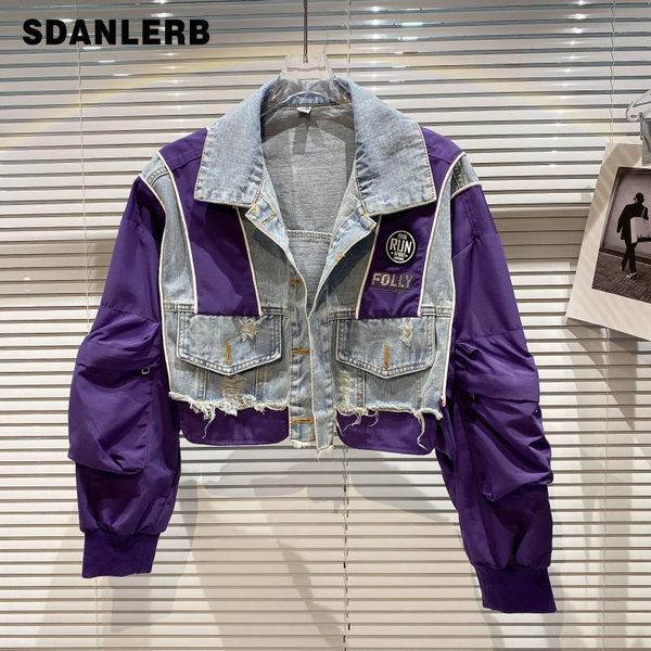 women's jackets 2021 sspring autumn short coat wash stitching design denim jacket streetwear fashion long sleeve baseball uniform for w, Black;brown
women's jackets 2021 sspring autumn short coat wash stitching design denim jacket streetwear fashion long sleeve baseball uniform for w, Black;brown