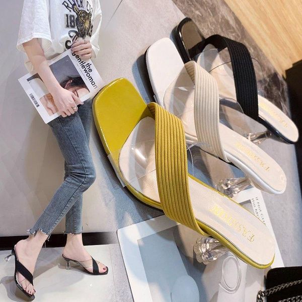 transparent sandals and slippers women 2021 summer designer stilettos dress shoes square toe opening rome, Black
transparent sandals and slippers women 2021 summer designer stilettos dress shoes square toe opening rome, Black