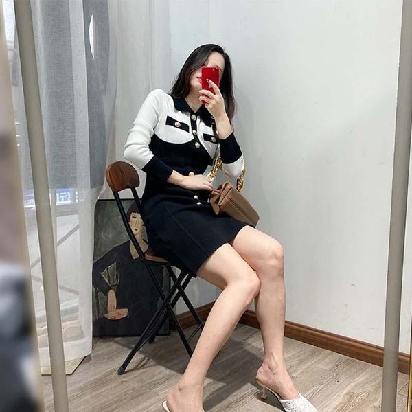 casual dresses autumn spring women black white colors panelled single breasted slim fit dress elegant ladies long sleeve knitted wrap, Black;gray
casual dresses autumn spring women black white colors panelled single breasted slim fit dress elegant ladies long sleeve knitted wrap, Black;gray