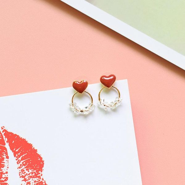 dangle & chandelier sweet colorful heart-shaped earrings non-mainstream simple ear stud net red fairy lovely round crystal, Silver
dangle & chandelier sweet colorful heart-shaped earrings non-mainstream simple ear stud net red fairy lovely round crystal, Silver