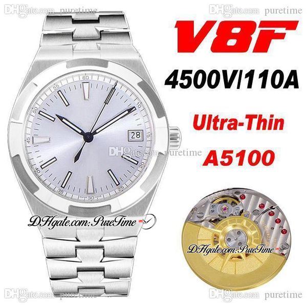 v8f overseas 4500v ultra-thin a5100 self winding automatic mens watch 41mm silver dial stick markers stainless steel bracelet super edition, Slivery;brown
v8f overseas 4500v ultra-thin a5100 self winding automatic mens watch 41mm silver dial stick markers stainless steel bracelet super edition, Slivery;brown