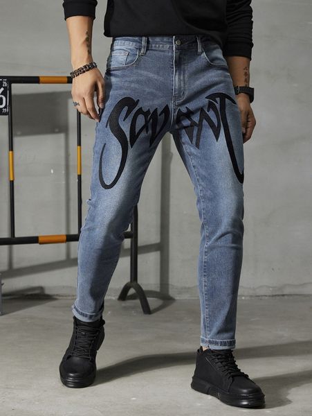 men letter graphic skinny jeans m7bw#, Blue
men letter graphic skinny jeans m7bw#, Blue