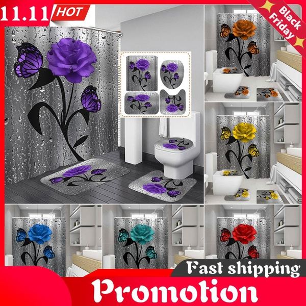 bipoobee rose butterfly 3d print bathroom set shower curtain and rug sets raindrop flower anti-slip carpet flannel bath mat curtains
bipoobee rose butterfly 3d print bathroom set shower curtain and rug sets raindrop flower anti-slip carpet flannel bath mat curtains