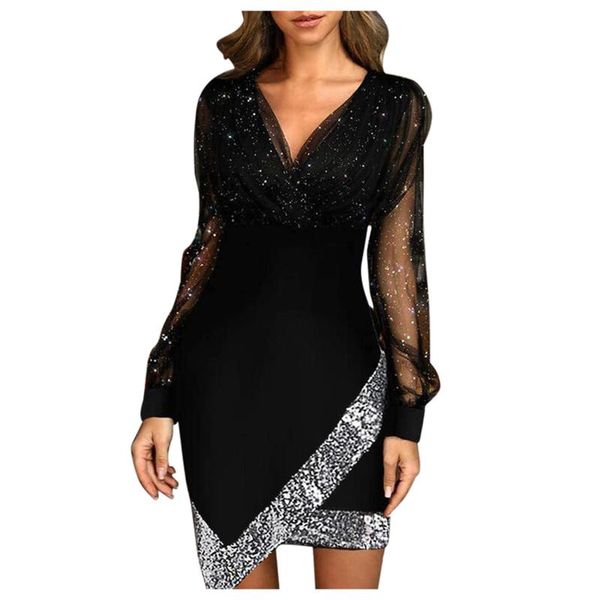 casual dresses elegant party dress women's solid color sequins long sleeve a-line neck slim mini vestido de mujer 2021 #, Black;gray
casual dresses elegant party dress women's solid color sequins long sleeve a-line neck slim mini vestido de mujer 2021 #, Black;gray