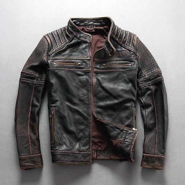 men genuine leather jackets motorcycle jacket 100% cowhide coat biker moto clothing men's & faux, Black
men genuine leather jackets motorcycle jacket 100% cowhide coat biker moto clothing men's & faux, Black