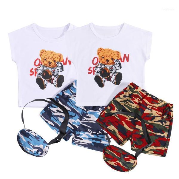 clothing sets fashion summer toddler baby girls boys clothes short sleeve bear print +camouflage shorts+messenger bag 3 pcs1, White
clothing sets fashion summer toddler baby girls boys clothes short sleeve bear print +camouflage shorts+messenger bag 3 pcs1, White
