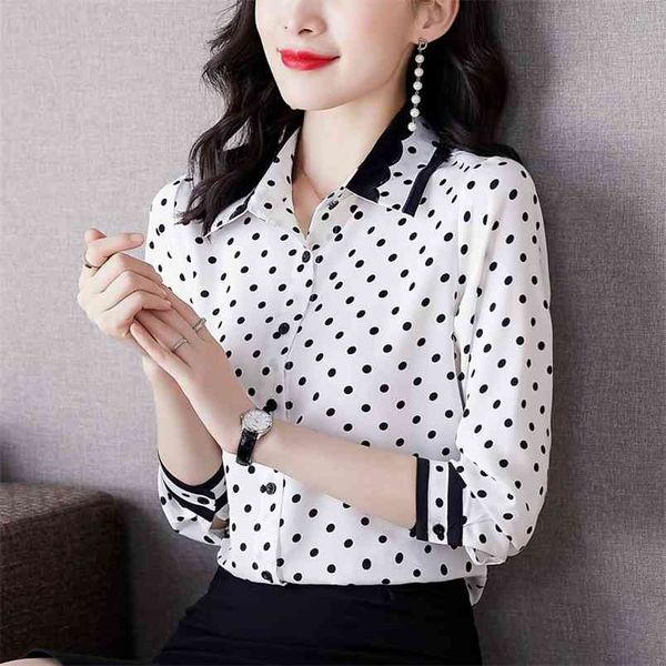 korean fashion chiffon women blouses long sleeve office lady dot shirts plus size xxxl white 210531
korean fashion chiffon women blouses long sleeve office lady dot shirts plus size xxxl white 210531
