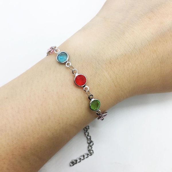 beaded, strands trendy glass colorful crystal beads chain stainless steel charm bracelet silver couples bangles jewelry pulsera femme wholes, Black
beaded, strands trendy glass colorful crystal beads chain stainless steel charm bracelet silver couples bangles jewelry pulsera femme wholes, Black