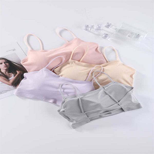 women underwear beautiful back ice silk traceless bra sports bottoming chest wrapping suspender vest without steel, White
women underwear beautiful back ice silk traceless bra sports bottoming chest wrapping suspender vest without steel, White