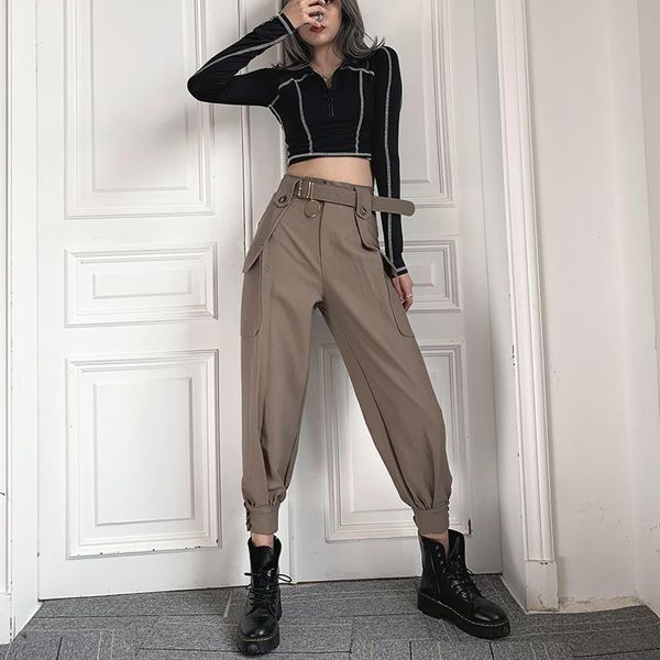 women's pants & capris joggers women high wasit harajuku hip hop loose trousers black sweatpants ladies wild belt decoration active wea, Black;white
women's pants & capris joggers women high wasit harajuku hip hop loose trousers black sweatpants ladies wild belt decoration active wea, Black;white