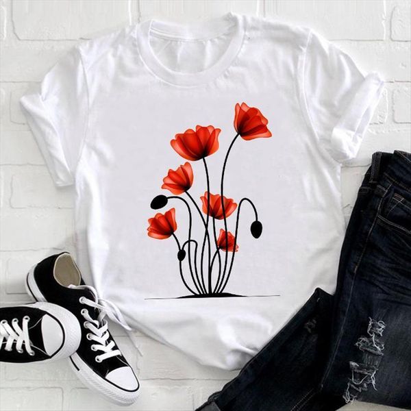 cute flower floral spring summer women t shirt fashion 90s clothing clothes print female tee ladies graphic, White
cute flower floral spring summer women t shirt fashion 90s clothing clothes print female tee ladies graphic, White