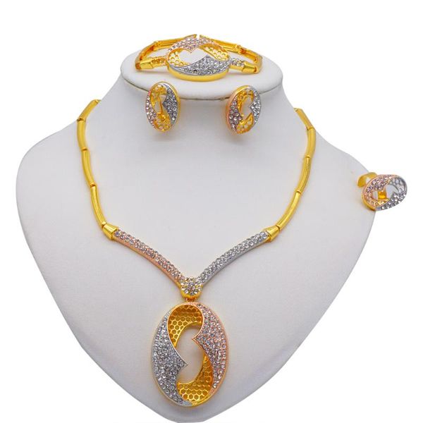 earrings & necklace jewellery set dubai 24k gold color african jewelry sets for women round bracelet ring wedding gifts, Silver
earrings & necklace jewellery set dubai 24k gold color african jewelry sets for women round bracelet ring wedding gifts, Silver