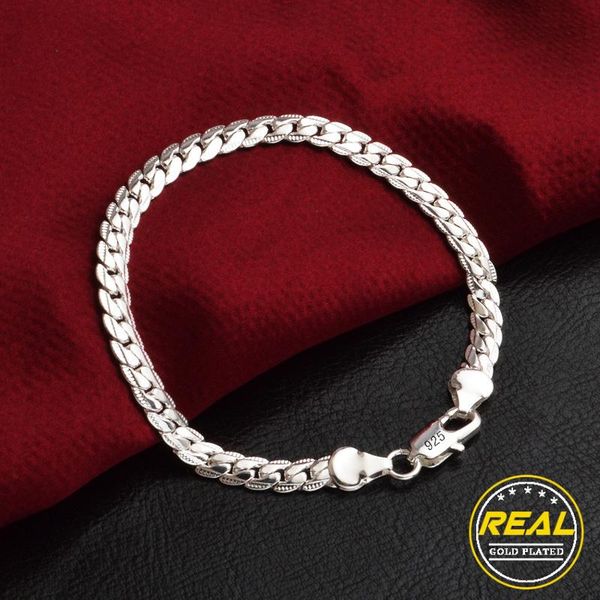 link, chain 2021 fashion 925 silver bracelets for women link bracelet sterling jewelry punk bileklik drop, Black
link, chain 2021 fashion 925 silver bracelets for women link bracelet sterling jewelry punk bileklik drop, Black