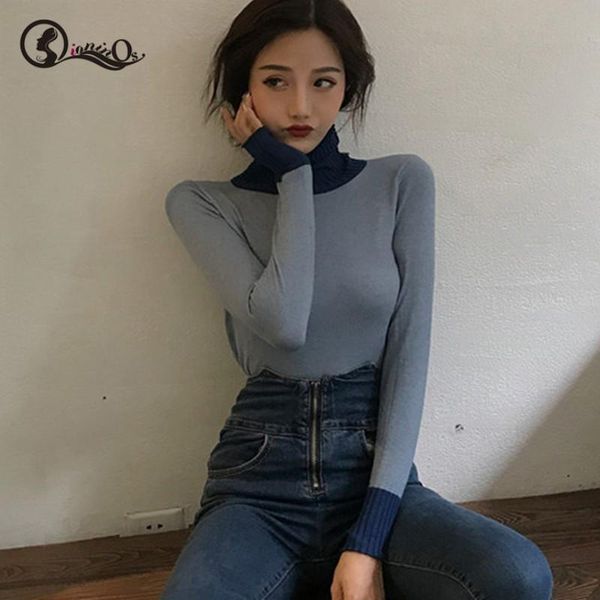 women's sweaters women sweater korean turletneck long sleeve simple stitching color wild knit bottoming pullovers, White;black
women's sweaters women sweater korean turletneck long sleeve simple stitching color wild knit bottoming pullovers, White;black