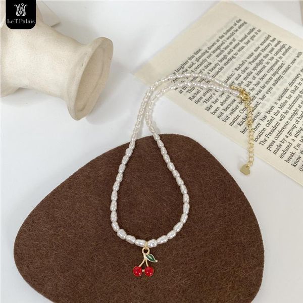 chokers le t palais retro sweet graceful cherry pearl necklace simple pendant personality ins style temperament clavicle chain, Golden;silver
chokers le t palais retro sweet graceful cherry pearl necklace simple pendant personality ins style temperament clavicle chain, Golden;silver