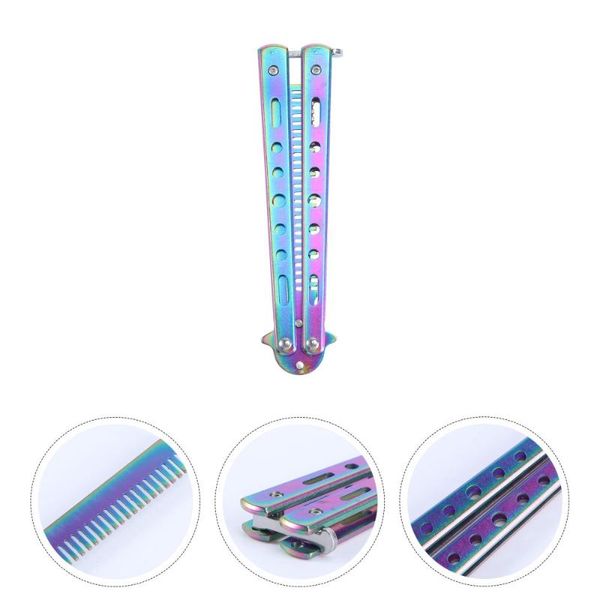 hair brushes lurrose stainless steel comb folding training practice shape styling tool for sports (colorful), Silver
hair brushes lurrose stainless steel comb folding training practice shape styling tool for sports (colorful), Silver