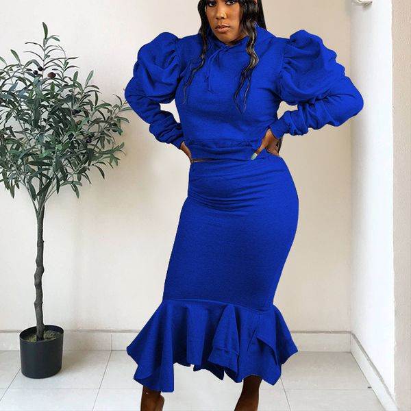 women two piece set long sleeve crop slim skirt ruffles package hip party female african celebrate event suit 210416, White
women two piece set long sleeve crop slim skirt ruffles package hip party female african celebrate event suit 210416, White