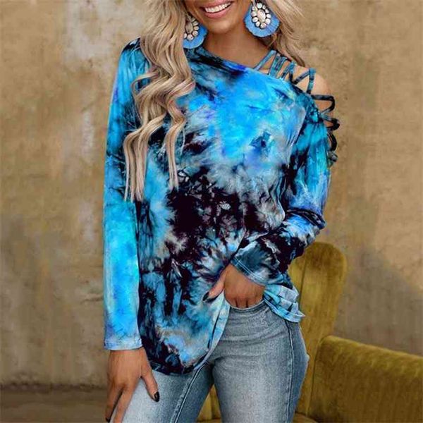 tie-dye printed off shoulder long sleeve casual loose t-shirt for women slant collar spring and summer s-2xl, White
tie-dye printed off shoulder long sleeve casual loose t-shirt for women slant collar spring and summer s-2xl, White