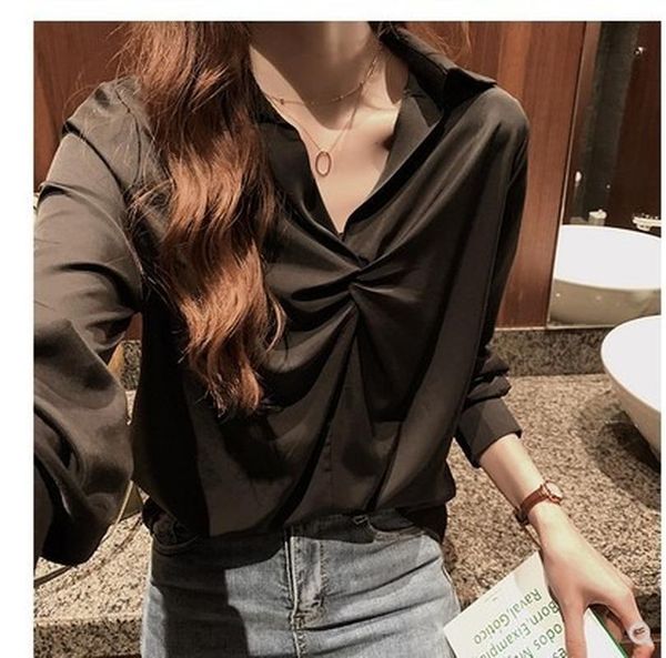 women's blouses & shirts goohojio fashionable v-neck long sleeve blouse for women autumn chiffon ladies streetwear solid color vintage, White
women's blouses & shirts goohojio fashionable v-neck long sleeve blouse for women autumn chiffon ladies streetwear solid color vintage, White