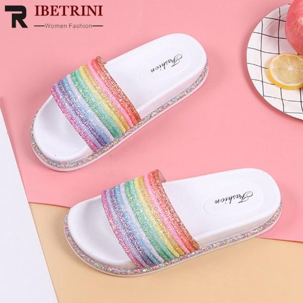 slippers ribetrini women color rainbow slip on open toe shoes bling beach casual daily summer classic sandals, Black
slippers ribetrini women color rainbow slip on open toe shoes bling beach casual daily summer classic sandals, Black