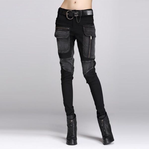 women's pants & capris fairynatural spring autumn korean girls punk pantalons ladies harerm trousers patchwork denim femme big, Black;white
women's pants & capris fairynatural spring autumn korean girls punk pantalons ladies harerm trousers patchwork denim femme big, Black;white