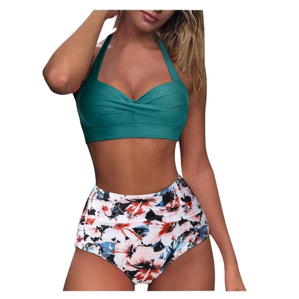one-piece suits two piece retro halter ruched high waist print bikini set women vintage swimsuit solid color female beachwear bathing suit
one-piece suits two piece retro halter ruched high waist print bikini set women vintage swimsuit solid color female beachwear bathing suit