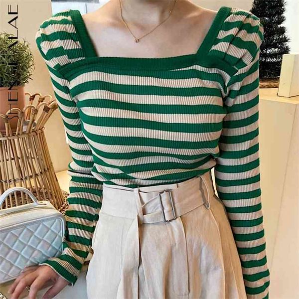 spring jumper female thin women's square collar patchwork green panelled striped long sleeve minimalist t-shirt 210427, White
spring jumper female thin women's square collar patchwork green panelled striped long sleeve minimalist t-shirt 210427, White