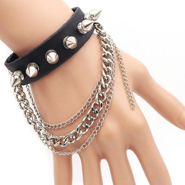charm bracelets punk style chains and leather bracelet for young nails multi-chains, Golden;silver
charm bracelets punk style chains and leather bracelet for young nails multi-chains, Golden;silver