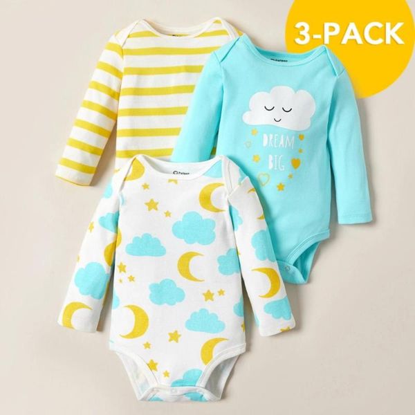 patpat arrival spring and autumn 3-pack baby cloud bodysuits set girl boy clothing rompers, Blue
patpat arrival spring and autumn 3-pack baby cloud bodysuits set girl boy clothing rompers, Blue
