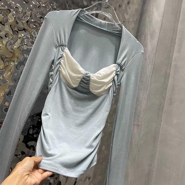 fabpop spring long sleeve square collar stretch t shirt women gb074 210709, White
fabpop spring long sleeve square collar stretch t shirt women gb074 210709, White