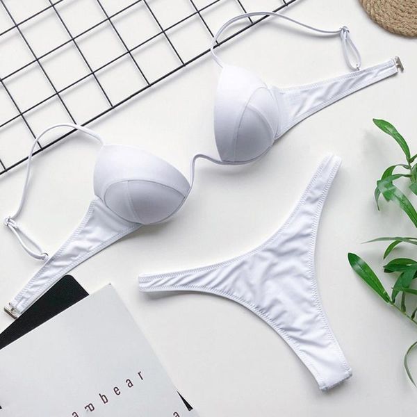 women's swimwear 2 pcs women swimsuit bathing suit solid color adjustable spaghetti strap underwire bra + thong, White;black
women's swimwear 2 pcs women swimsuit bathing suit solid color adjustable spaghetti strap underwire bra + thong, White;black