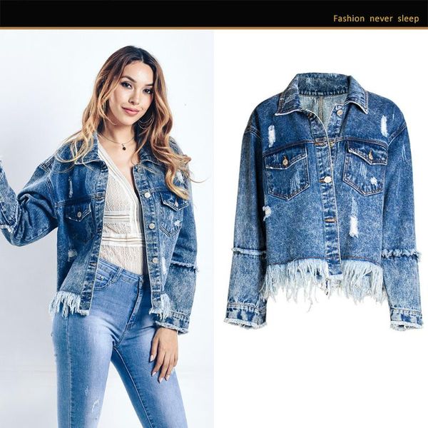 women's jackets denim jacket coat 2021 spring jean women coats female tassel girl outerwear blue l0533, Black;brown
women's jackets denim jacket coat 2021 spring jean women coats female tassel girl outerwear blue l0533, Black;brown