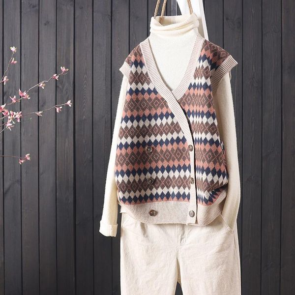 women's knits & tees 2021 spring and autumn fashion loose sleeveless v-neck knitted vest casual western-style all-match top, White
women's knits & tees 2021 spring and autumn fashion loose sleeveless v-neck knitted vest casual western-style all-match top, White